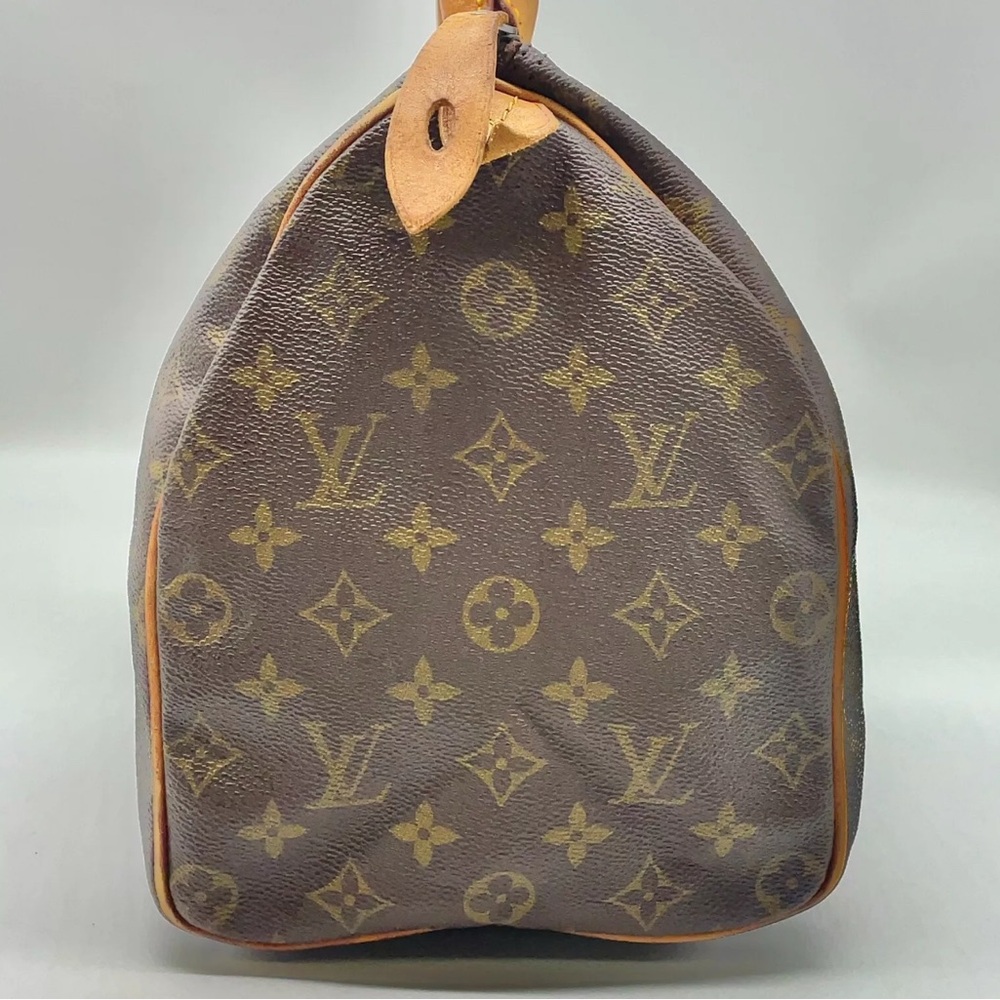 Auth Louis Vuitton Monogram Old Speedy 35  Handbag W/Dustbag/Lock - Picture 5 of 16